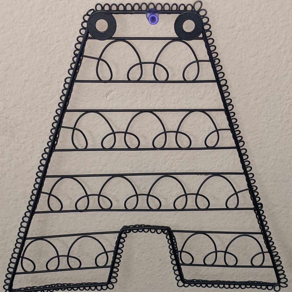 A metal letter decoration